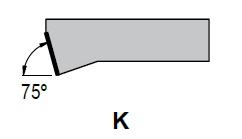 ISO značenie sústruníckych nožov - úhol nastavenia K